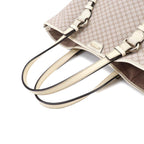 Celine Macadam Tote Canvas Leather Beige White Gold — view 5