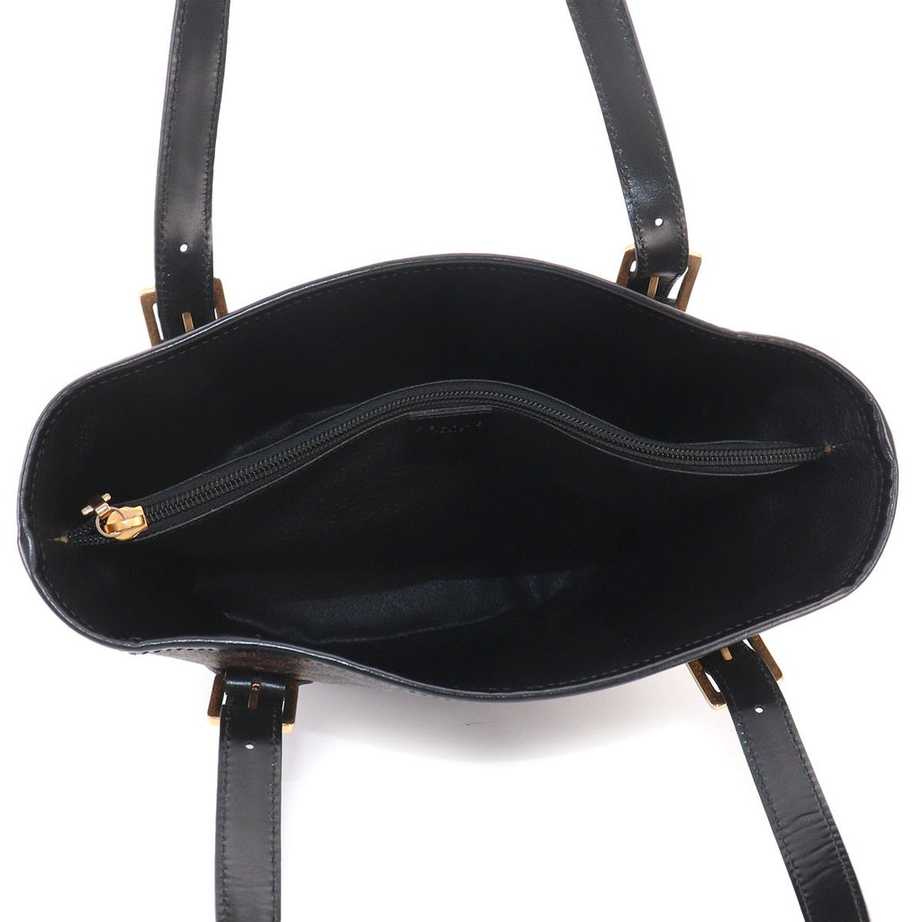 Celine Macadam Tote Black Brown Leather Gold Vintage — view 6
