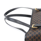 Celine Macadam Tote Black Brown Leather Gold Vintage — view 5