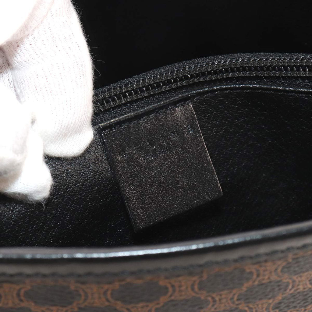 Celine Macadam Tote Black Brown Leather Gold Vintage — view 9