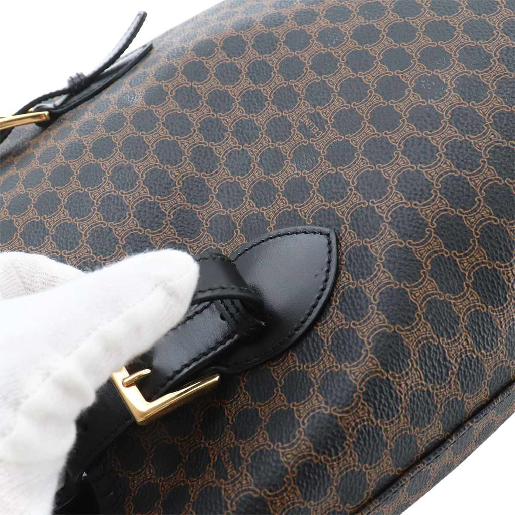 Celine Macadam Tote Black Brown Leather Gold Vintage — view 8