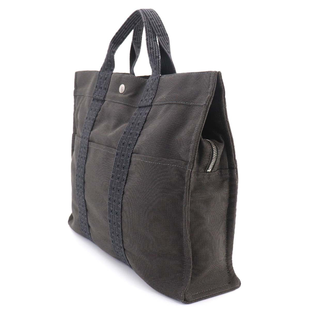Hermes Her Line MM Tote Canvas Gray Silver Herline MM — view 3