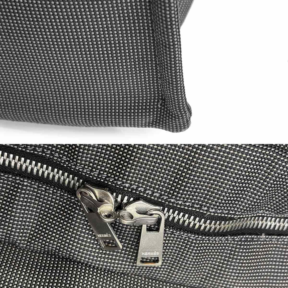 Hermes Her Line MM Tote Canvas Gray Silver Herline MM — view 7