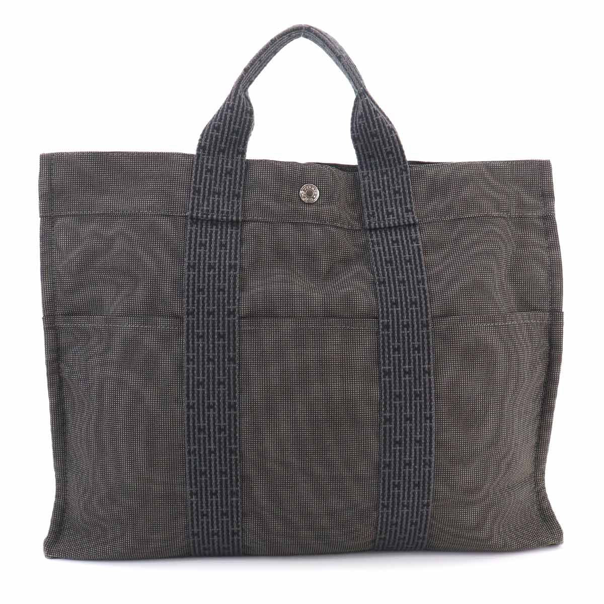 Hermes Her Line MM Tote Canvas Gray Silver Herline MM — view 2