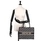 Dior Oblique Book Tote Canvas Navy — view 9