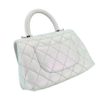 Chanel Coco Handle Xxs Quilted 2-Way Bag Caviar Leather Metallic Blue — view 8