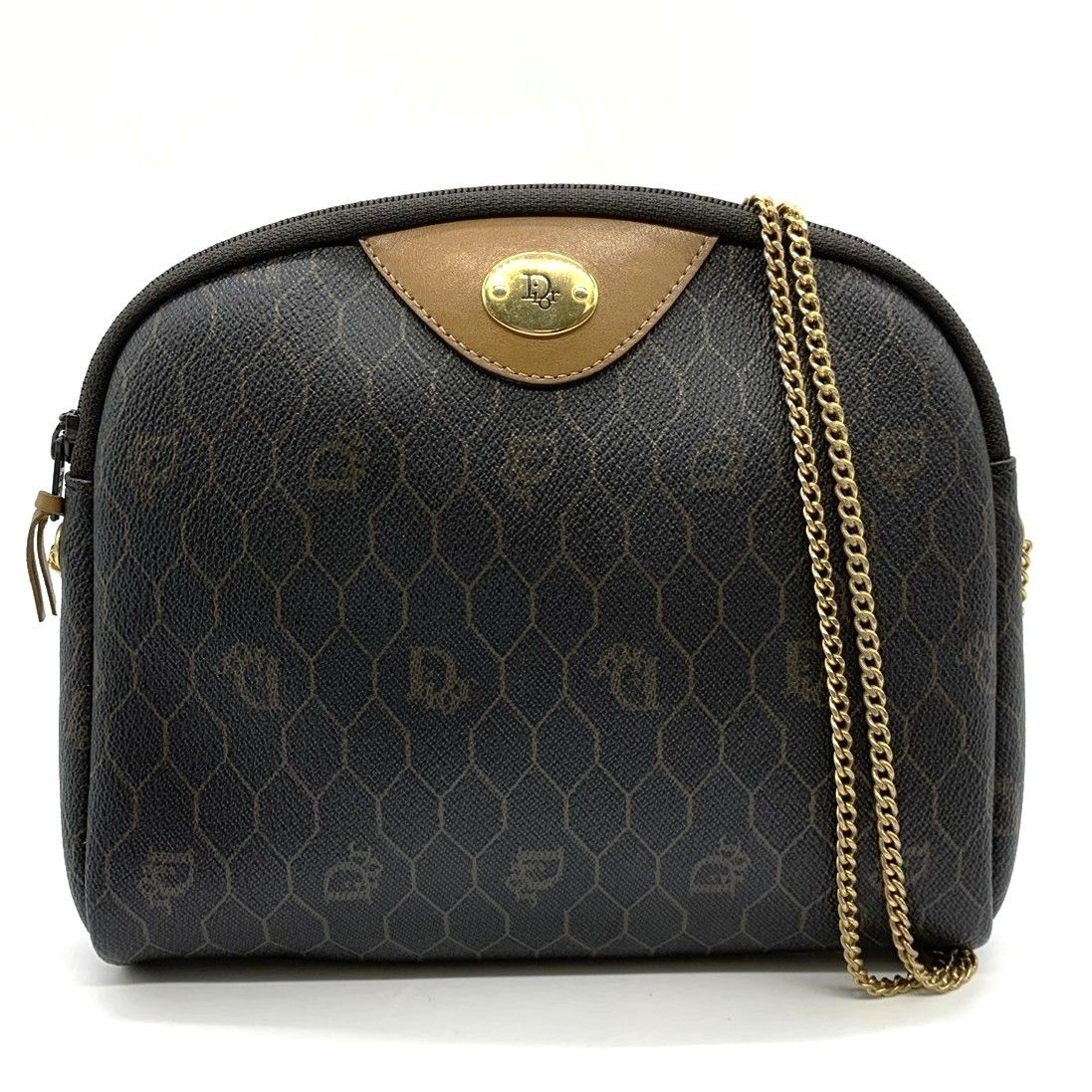 Dior Honeycomb Chain Shoulder Bag Brown