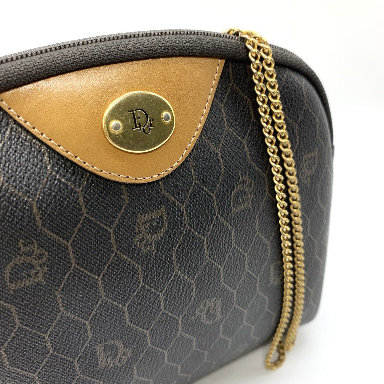 Dior Honeycomb Chain Shoulder Bag Brown — view 2