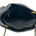 Chanel Card Vintage Logo Caviar Leather Chain Shoulder Bag Black — view 9