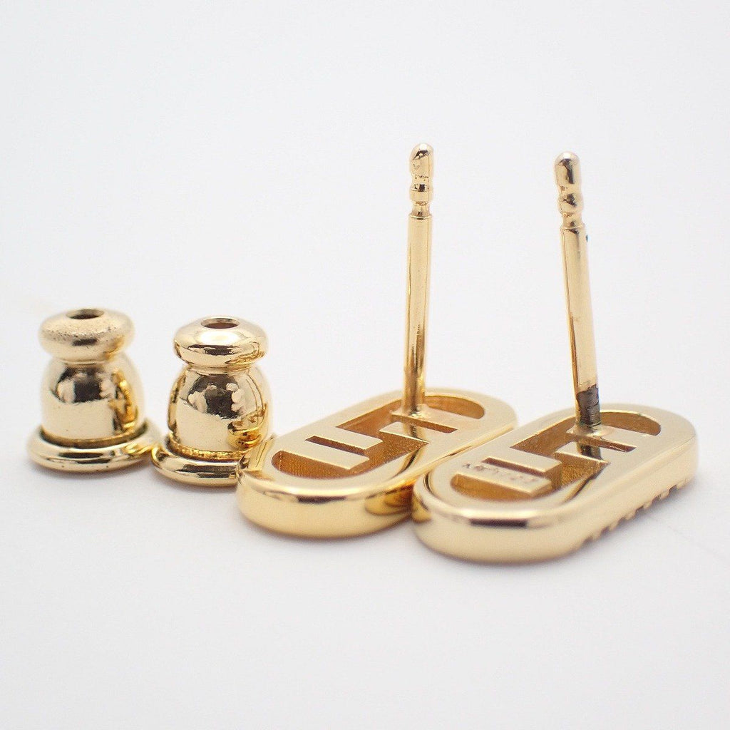 Fendi O-rock Earrings Gold Color Rhinestone Pawn — view 4