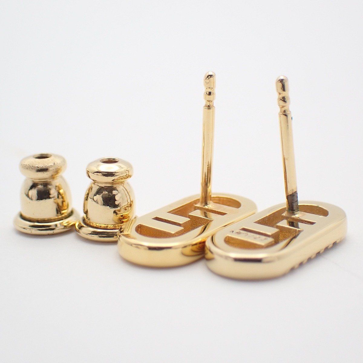 Fendi O-rock Earrings Gold Color Rhinestone Pawn — view 4
