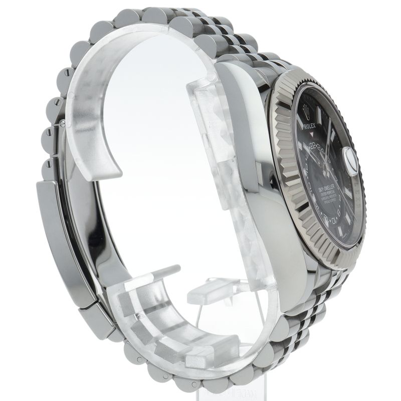 Rolex Sky Dweller Watch Jubilee Box 18k White Gold SS Black — view 4