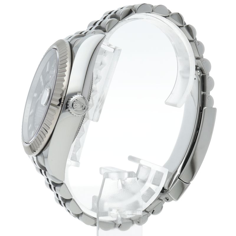 Rolex Sky Dweller Watch Jubilee Box 18k White Gold SS Black — view 3