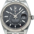 Rolex Sky Dweller Watch Jubilee Box 18k White Gold SS Black