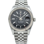 Rolex Sky Dweller Watch Jubilee Box 18k White Gold SS Black — view 2