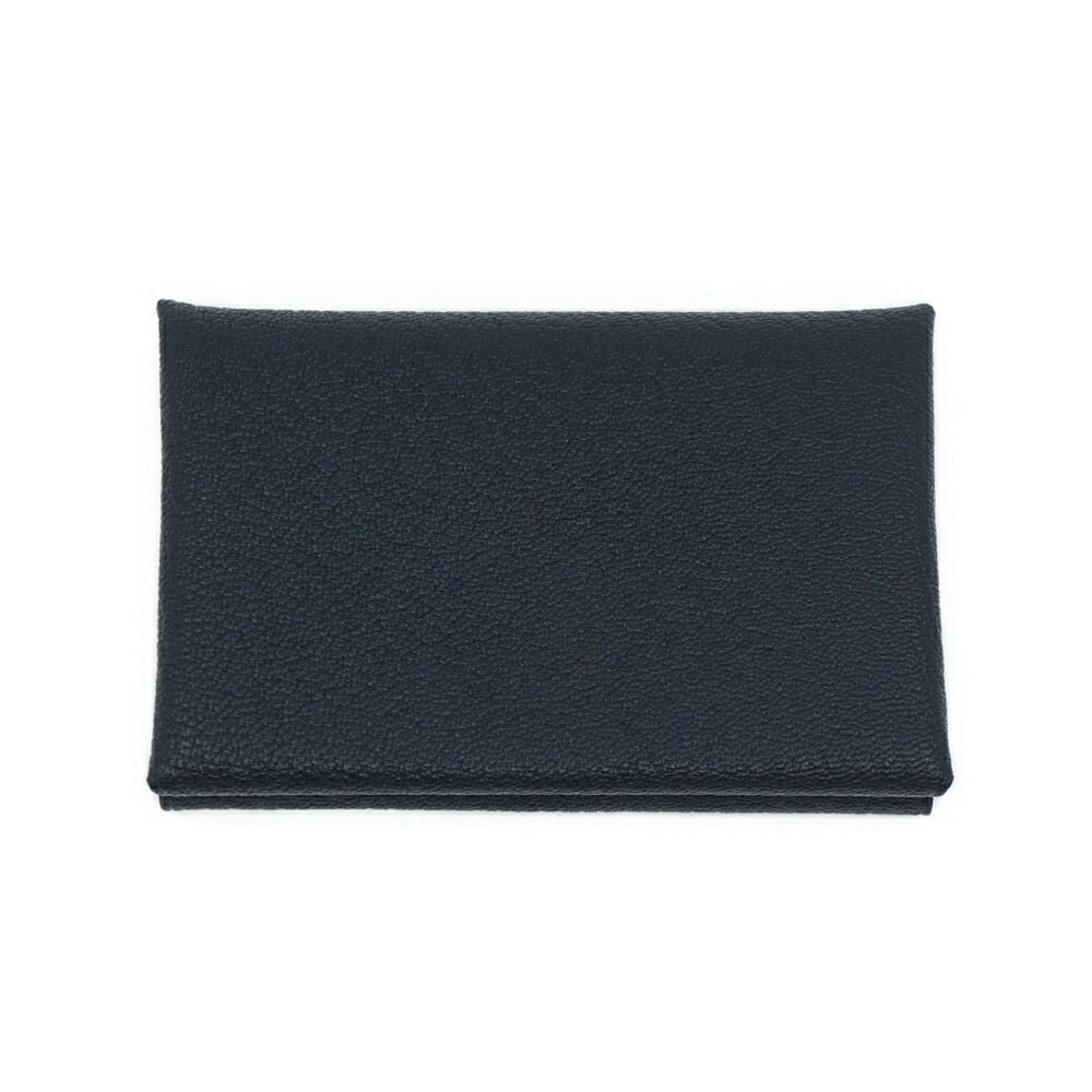 Hermes Calvi Duo Leather Black Silver Coin Case Box