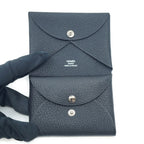 Hermes Calvi Duo Leather Black Silver Coin Case Box — view 6
