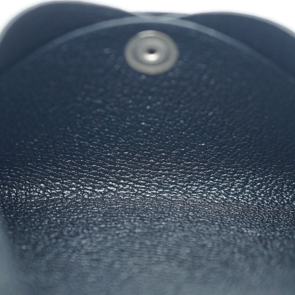 Hermes Calvi Duo Leather Black Silver Coin Case Box — view 7