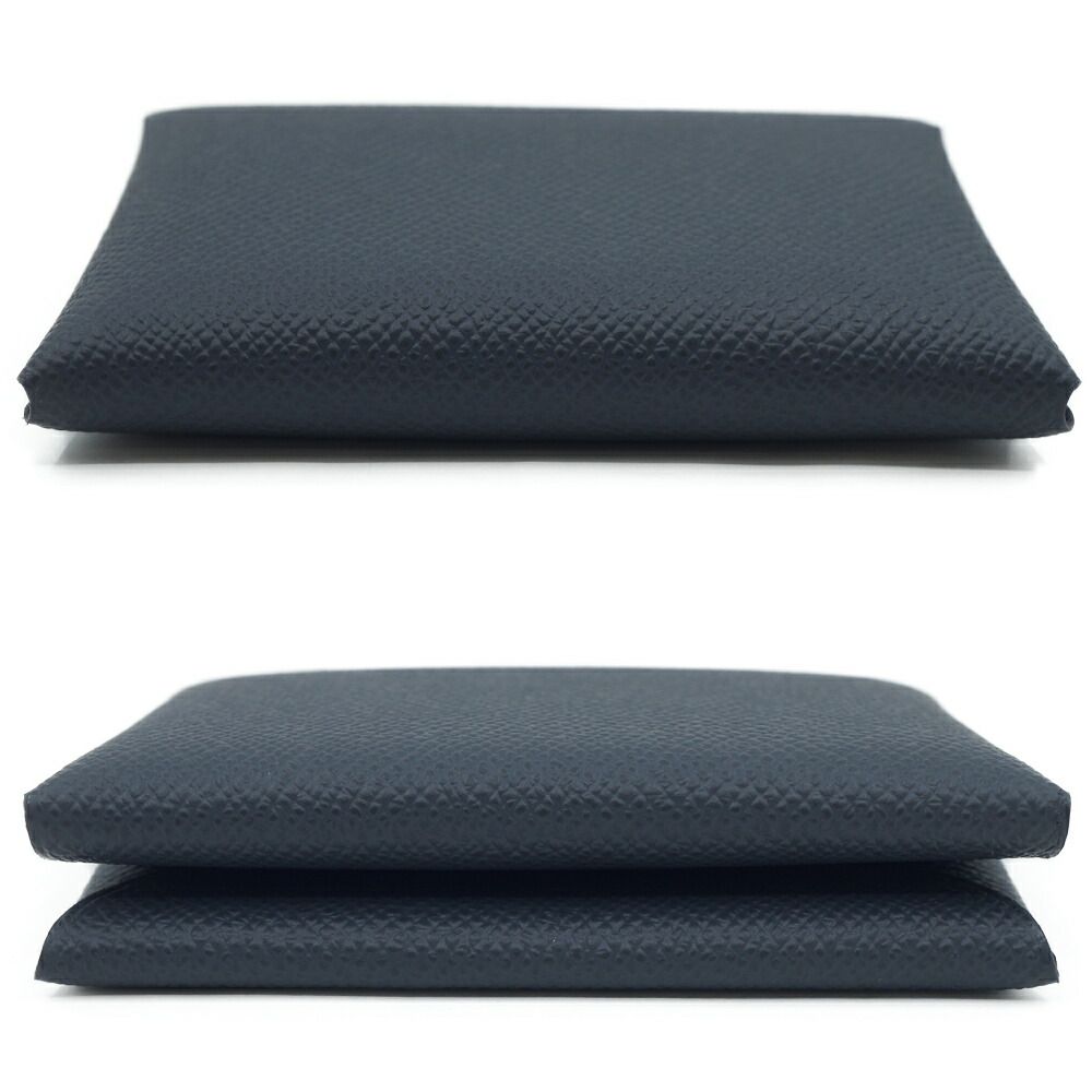 Hermes Calvi Duo Leather Ardoise Gray Silver Coin Case Box — view 3