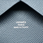 Hermes Calvi Duo Leather Ardoise Gray Silver Coin Case Box — view 7