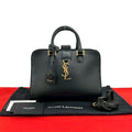 Saint Laurent Baby Cabas YSL Leather 2-Way Shoulder Bag Black