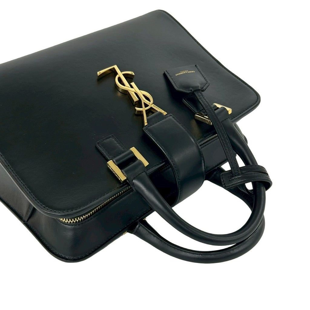 Saint Laurent Baby Cabas YSL Leather 2-Way Shoulder Bag Black — view 4