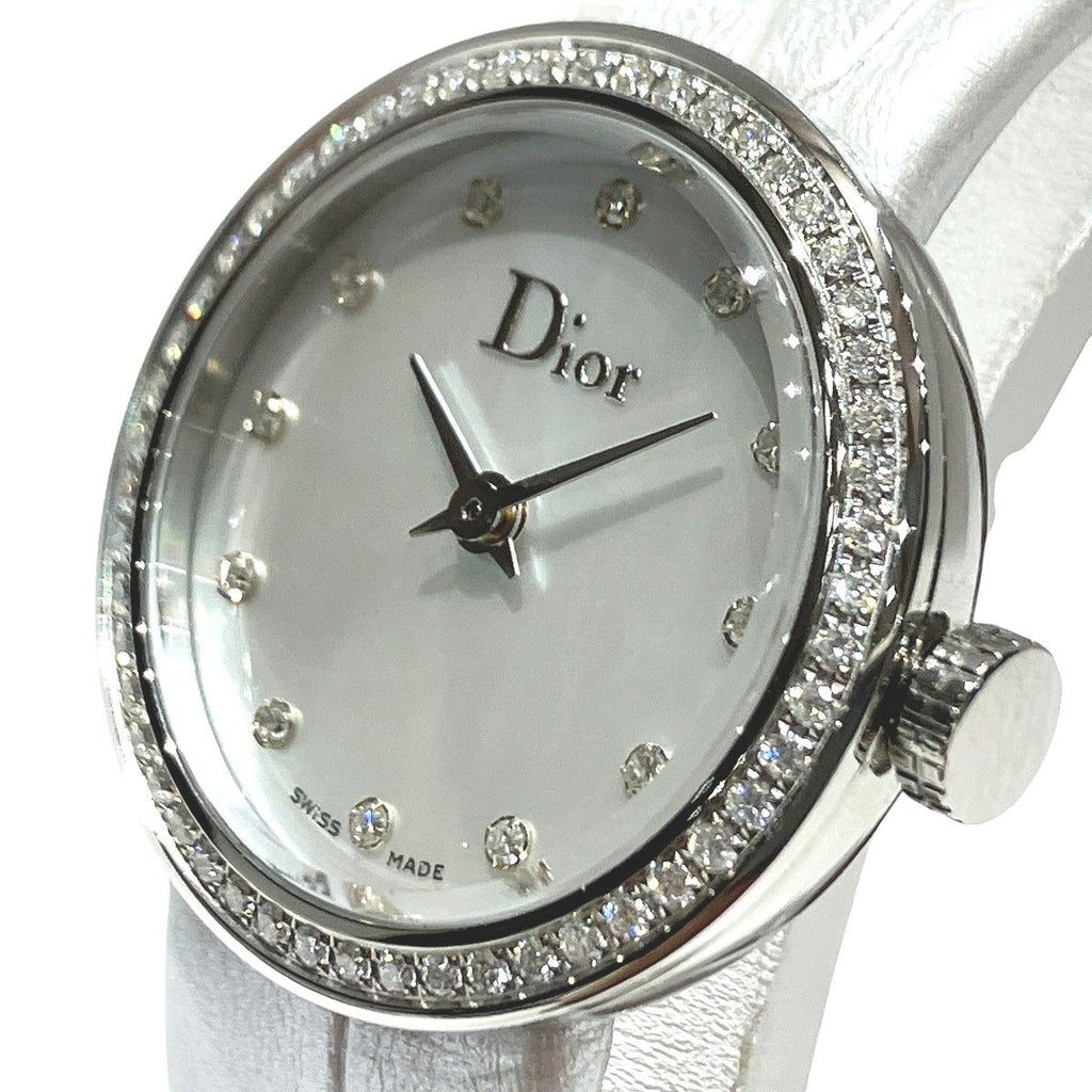 Dior Watch SS Leather Quartz White Shell Dial — view 4