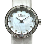 Dior Watch SS Leather Quartz White Shell Dial