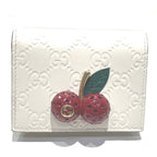 Gucci Cherry Mini Wallet Guccissima Bifold Leather