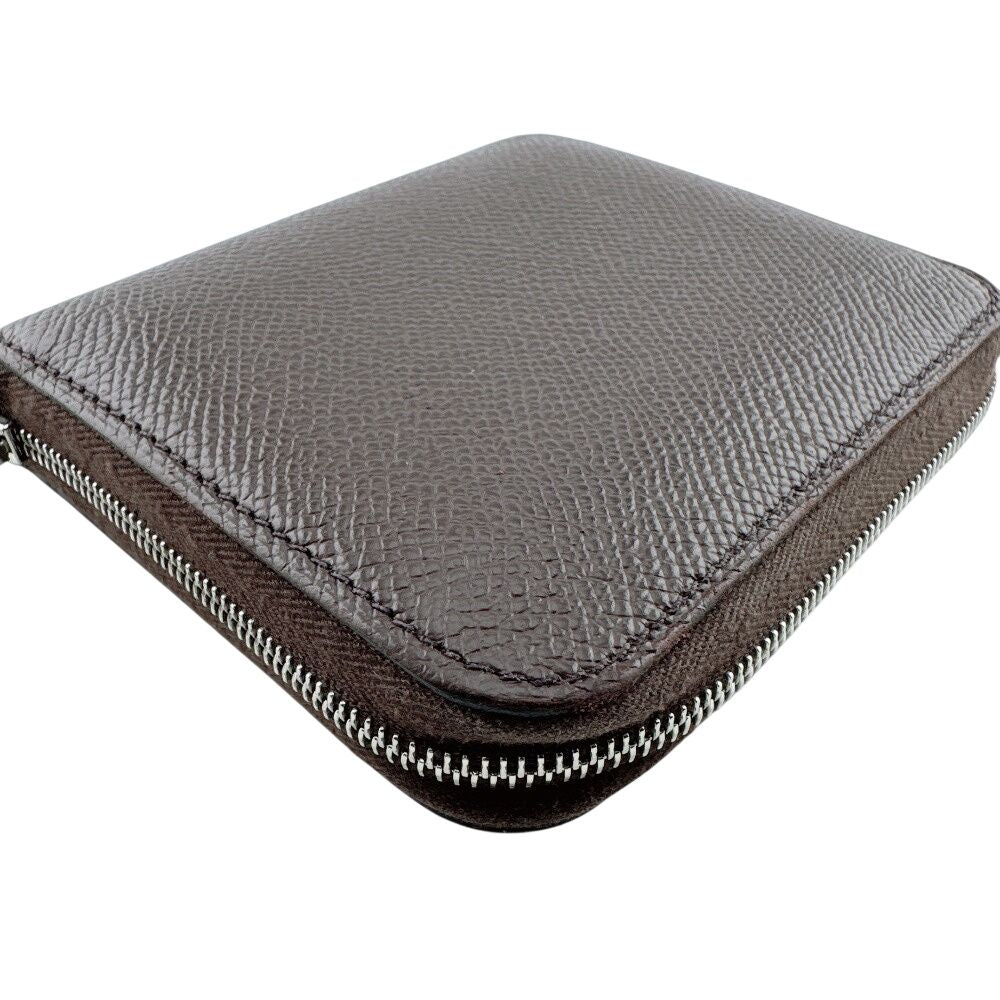 Hermes Compact Wallet Mini Card Coin Case Zip Azap Silk in — view 3