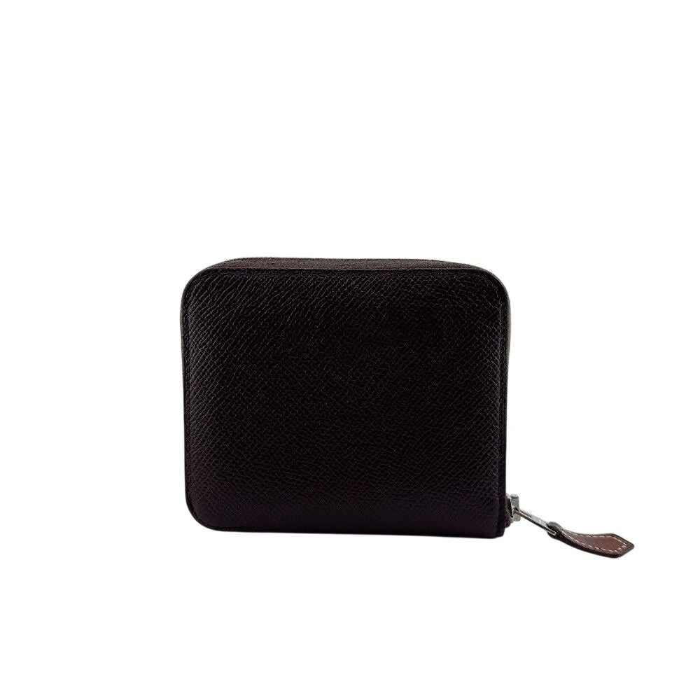Hermes Compact Wallet Mini Card Coin Case Zip Azap Silk in