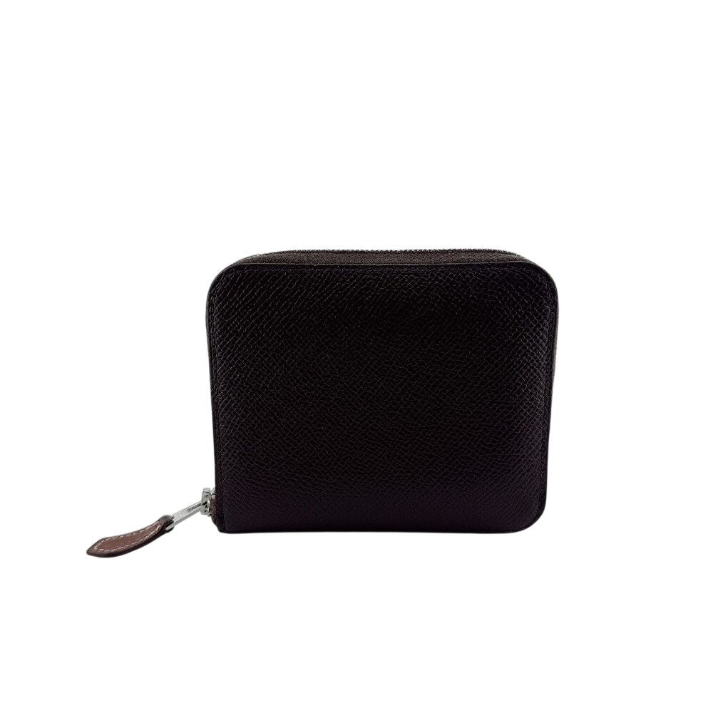 Hermes Compact Wallet Mini Card Coin Case Zip Azap Silk in — view 2