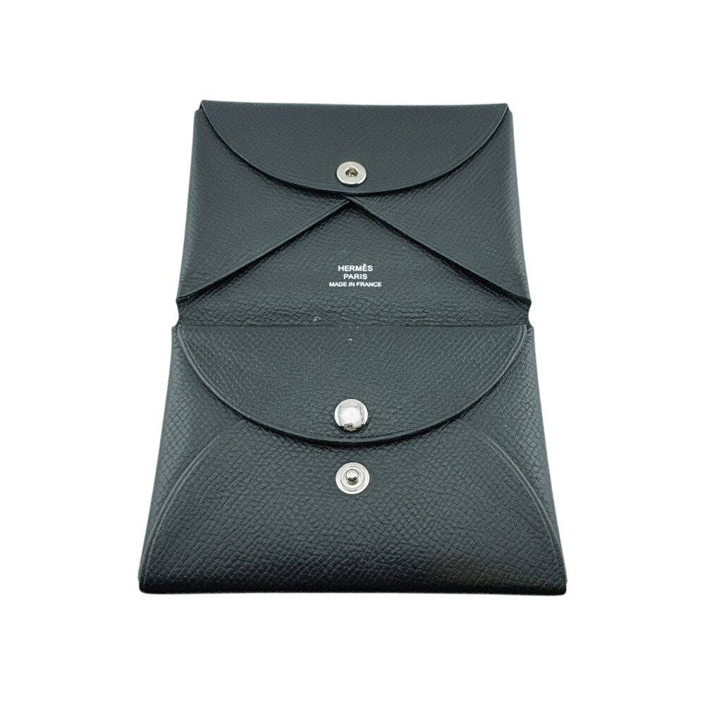 Hermes Card Case Coin Purse Compact Wallet Mini Bifold Calvi — view 7