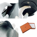 Hermes Card Case Coin Purse Compact Wallet Mini Bifold Calvi — view 8