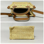 Gucci Basket Shoulder Bag Raffia Logo — view 5