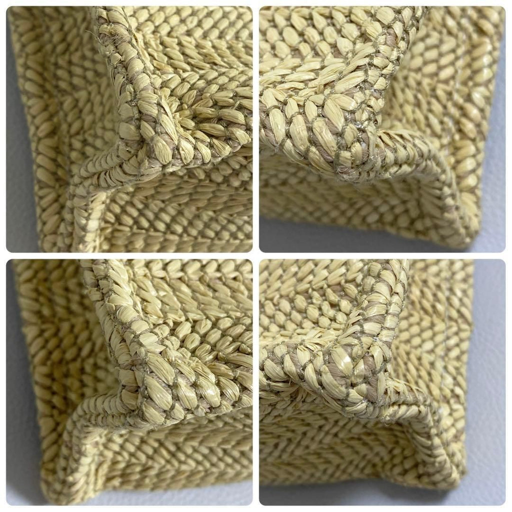 Gucci Basket Shoulder Bag Raffia Logo — view 6