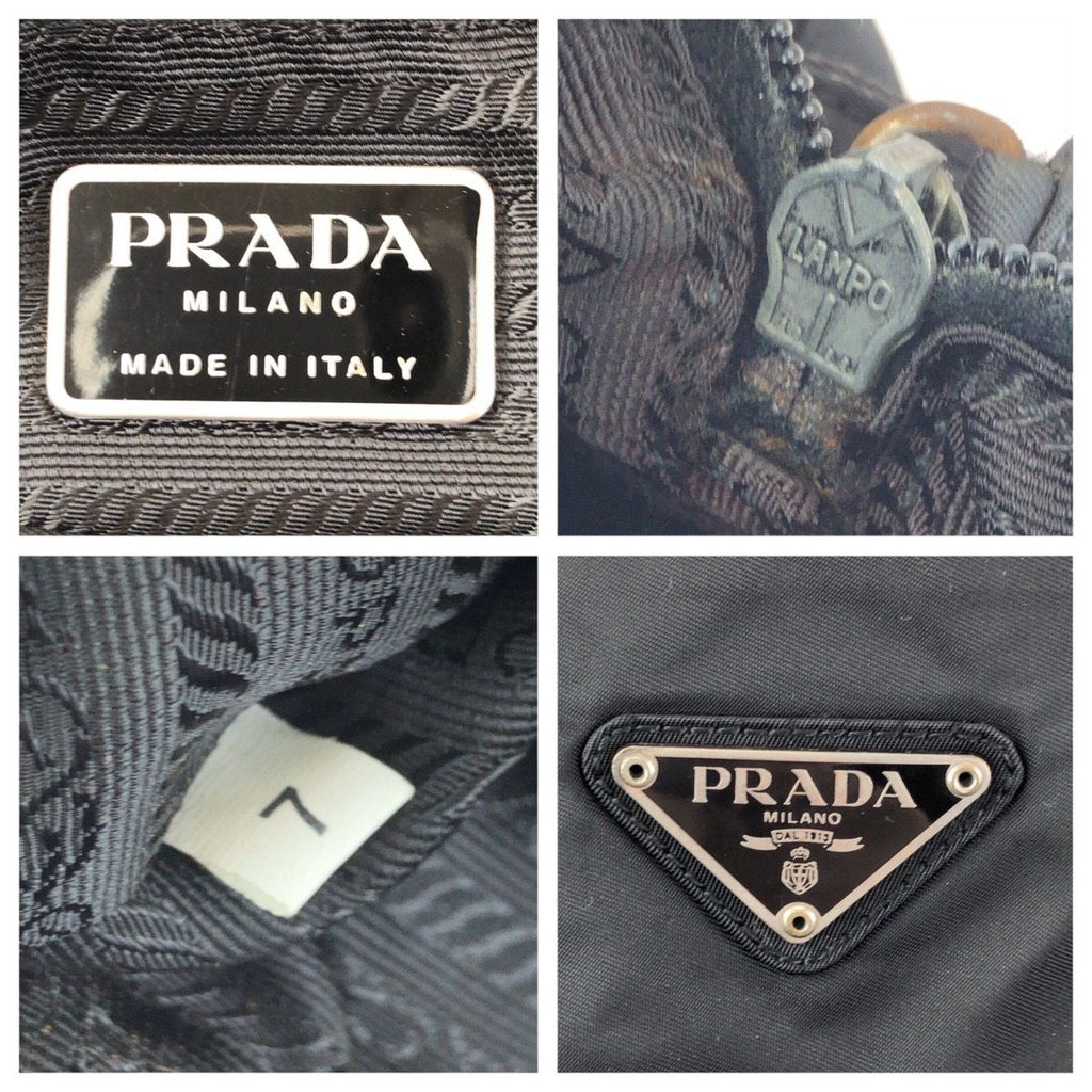 Prada Tessuto Black Silver Nylon Tote — view 4