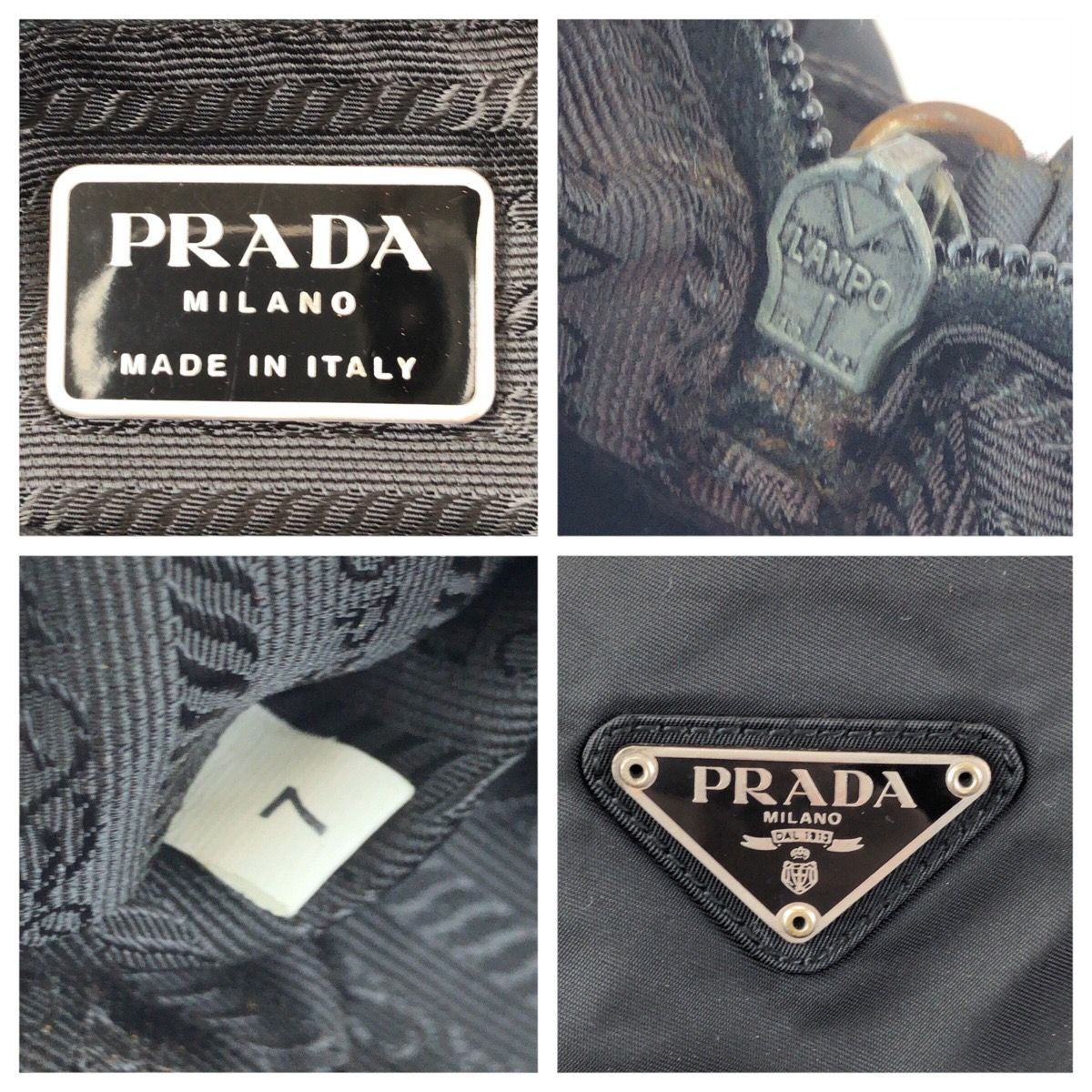 Prada Tessuto Black Silver Nylon Tote — view 4