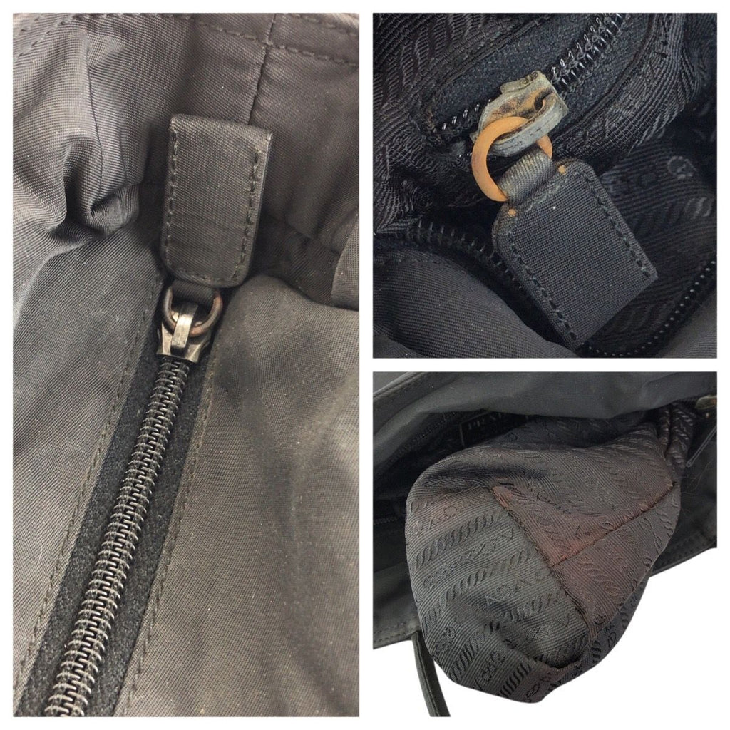 Prada Tessuto Black Silver Nylon Tote — view 6