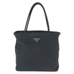 Prada Tessuto Black Silver Nylon Tote