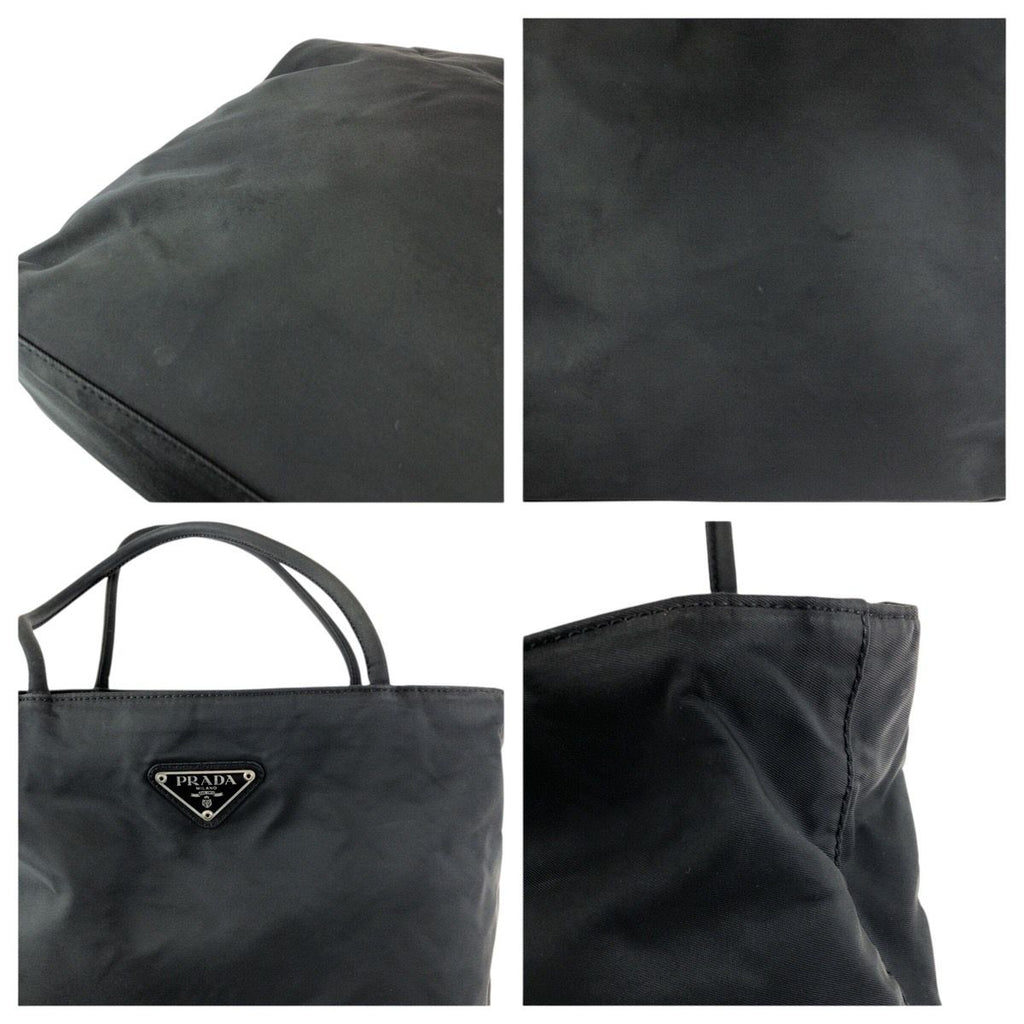 Prada Tessuto Black Silver Nylon Tote — view 5