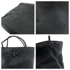 Prada Tessuto Black Silver Nylon Tote — view 5
