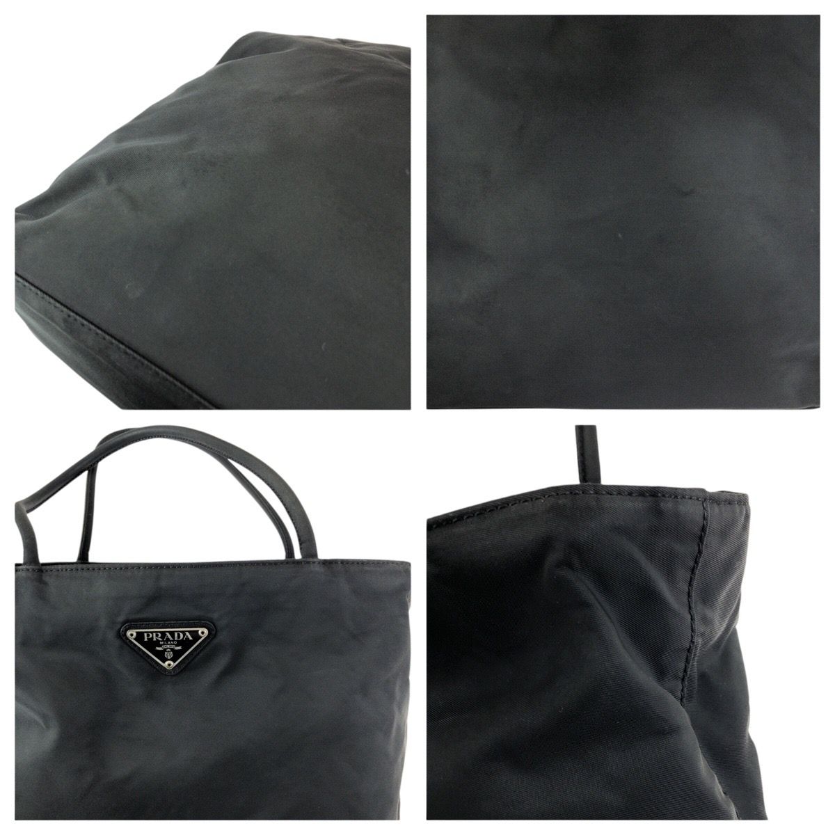 Prada Tessuto Black Silver Nylon Tote — view 5
