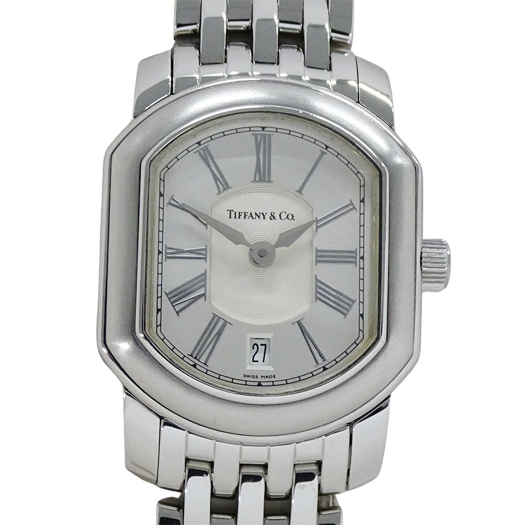 Tiffany & Co Watch Mark Coupe Date Quartz Stainless Steel Silver Polished — view 2