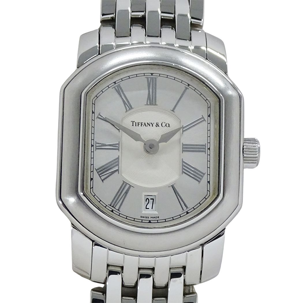 Tiffany & Co Watch Mark Coupe Date Quartz Stainless Steel Silver Polished — view 2