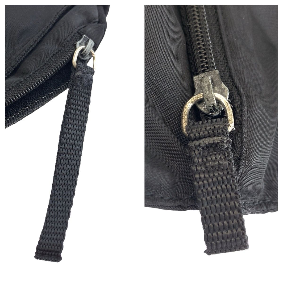 Prada Tessuto Black Nylon Leather Tote Shoulder — view 7