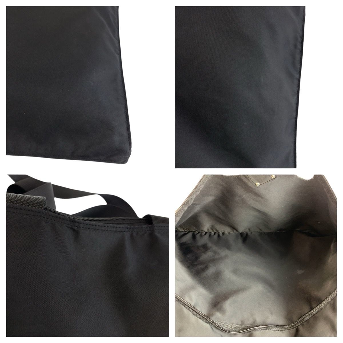 Prada Tessuto Black Nylon Leather Tote Shoulder — view 6
