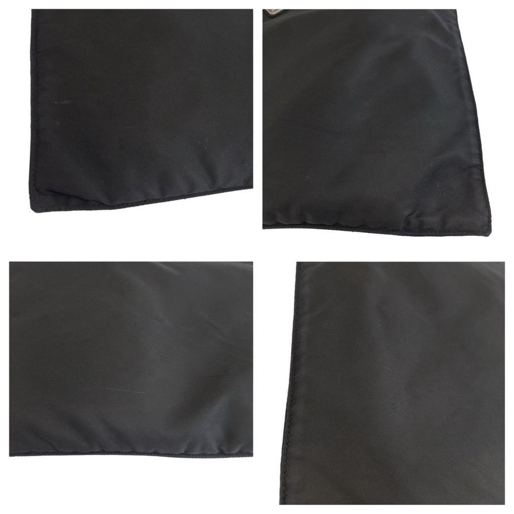 Prada Tessuto Black Nylon Leather Tote Shoulder — view 5