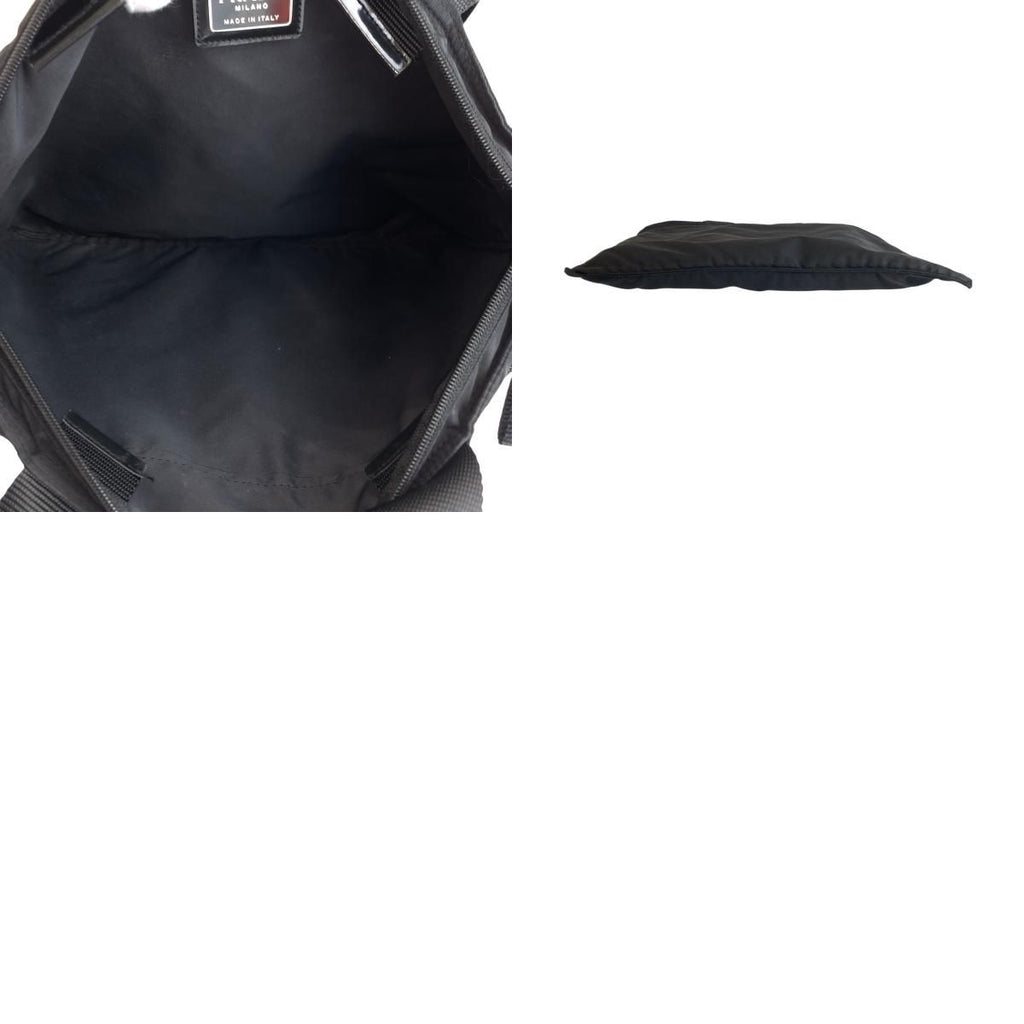 Prada Tessuto Black Nylon Leather Tote Shoulder — view 9