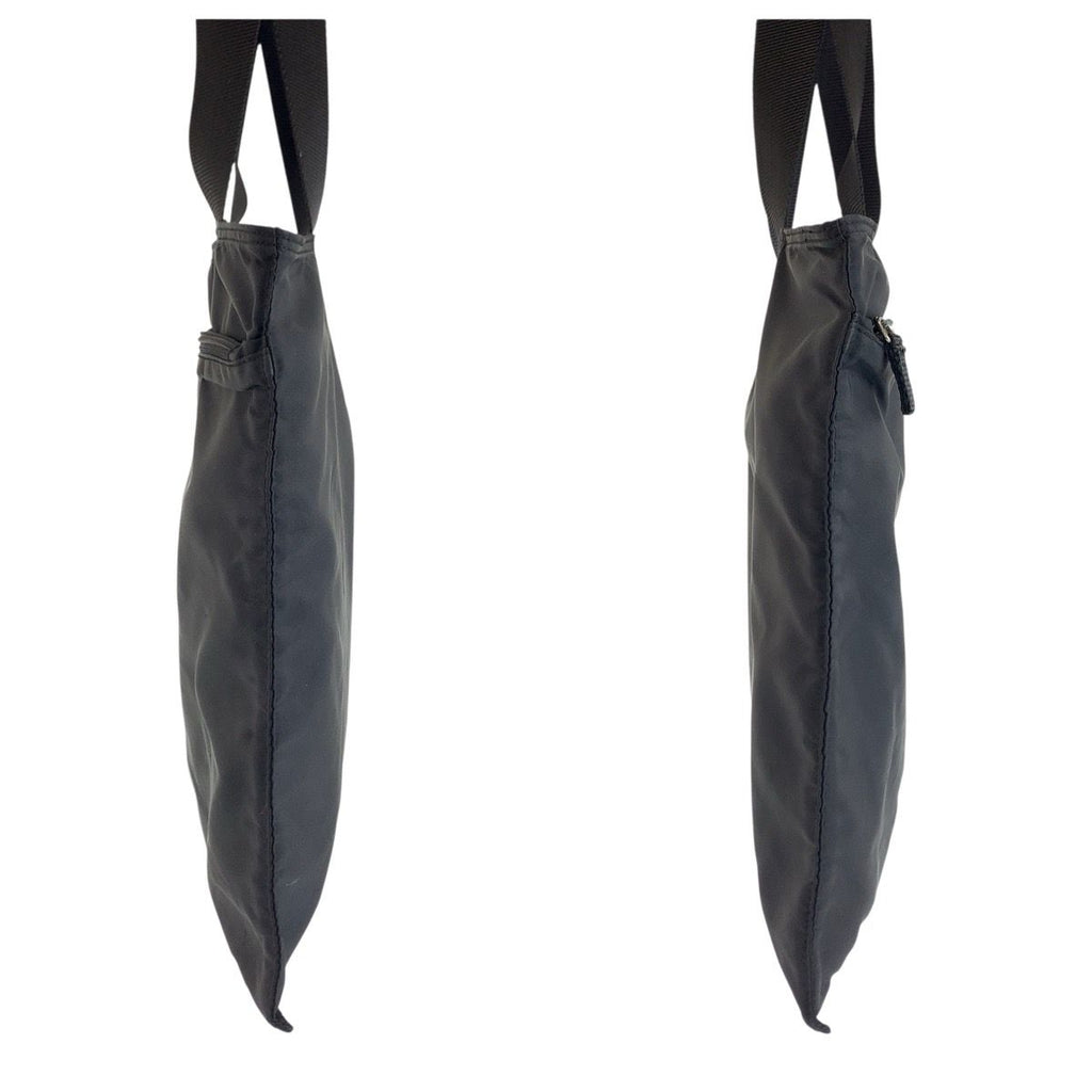 Prada Tessuto Black Nylon Leather Tote Shoulder — view 8